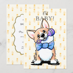KiniArt Corgi Baby Shower Invitations