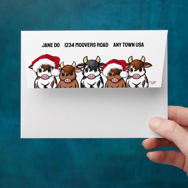 KiniArt Cows Christmas  Envelope (Hand)