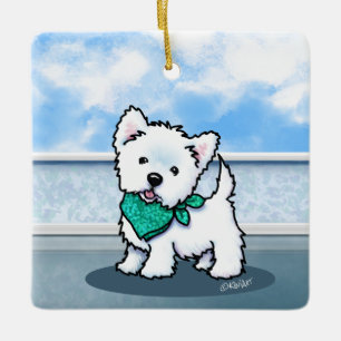 KiniArt Cutieface Westie Ceramic Ornament