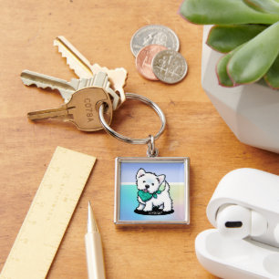 KiniArt Cutieface Westie Keychain