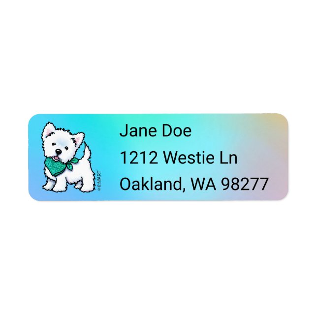 KiniArt Cutieface Westie Return Address Label (Front)