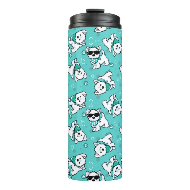 KiniArt Cutieface Westie Terrier  Thermal Tumbler (Front)