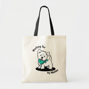 KiniArt Cutieface Westie Tote Bag