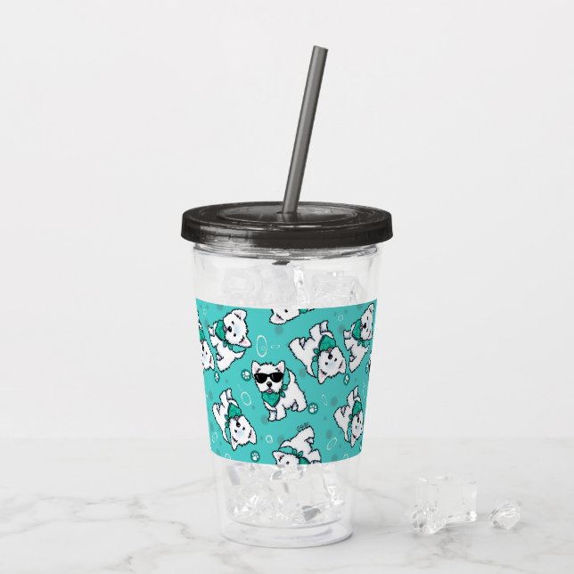 KiniArt Cutieface Westies Acrylic Tumbler (Back Ice)