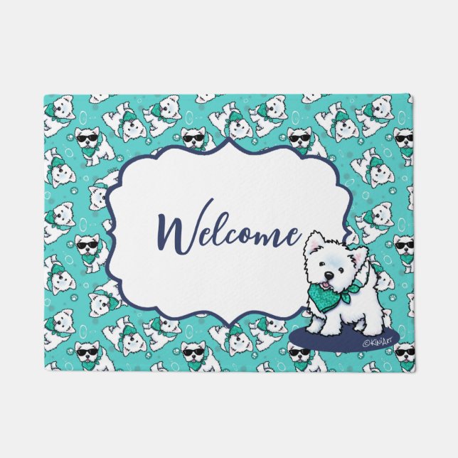 KiniArt Cutieface Westies Doormat (Front)