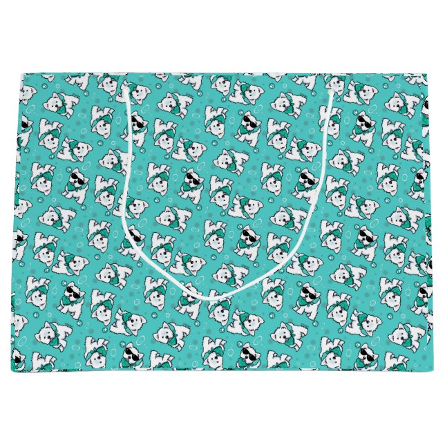 KiniArt Cutieface Westies Large Gift Bag (Front)