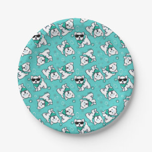 KiniArt Cutieface Westies Paper Plate