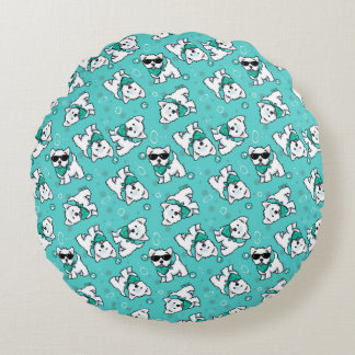 KiniArt Cutieface Westies Round Cushion