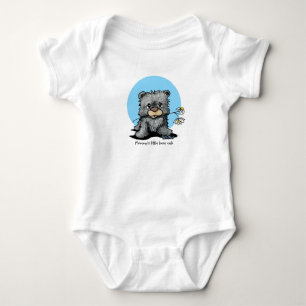 KiniArt Daisies Bear Cub Baby Bodysuit