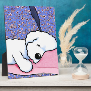 KiniArt Dog Tired Bichon Plaque