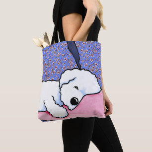 KiniArt Dog Tired Bichon Tote Bag