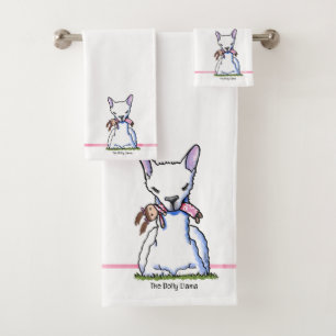 KiniArt Dolly Llama  Bath Towel Set