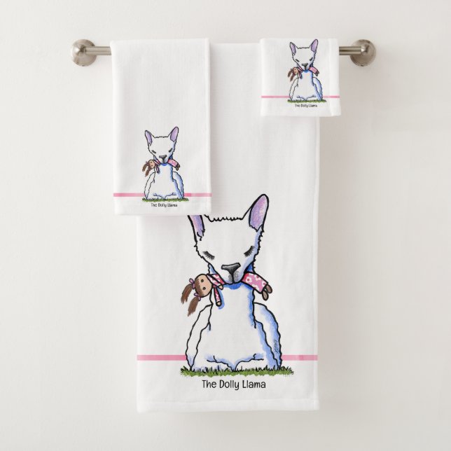KiniArt Dolly Llama  Bath Towel Set (Insitu)
