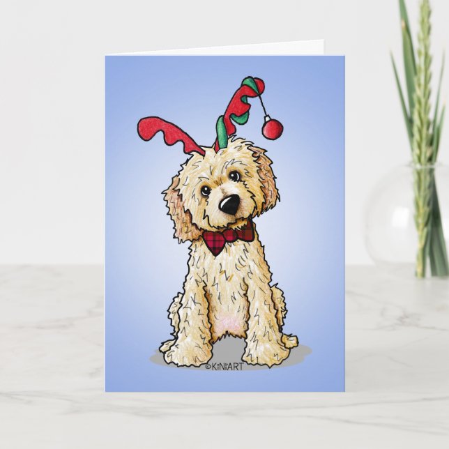 KiniArt DoodleMoji Reindeer Christmas Card (Front)
