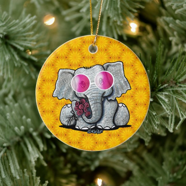 KiniArt Elephant Ceramic Tree Decoration (Tree)