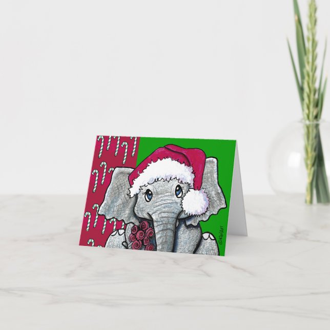 KiniArt Elephant Christmas Card (Front)