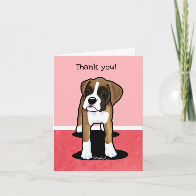 KiniArt Fawn Boxer  Thank You Card (Front)