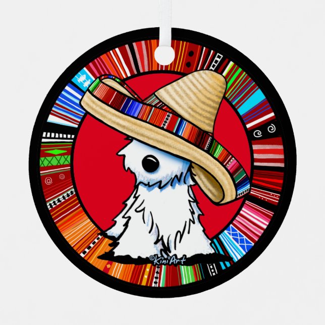 KiniArt Fiesta Westie Metal Tree Decoration (Front)