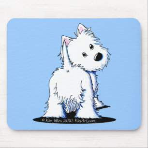 KiniArt Fluffy Butt Westie Mouse Mat