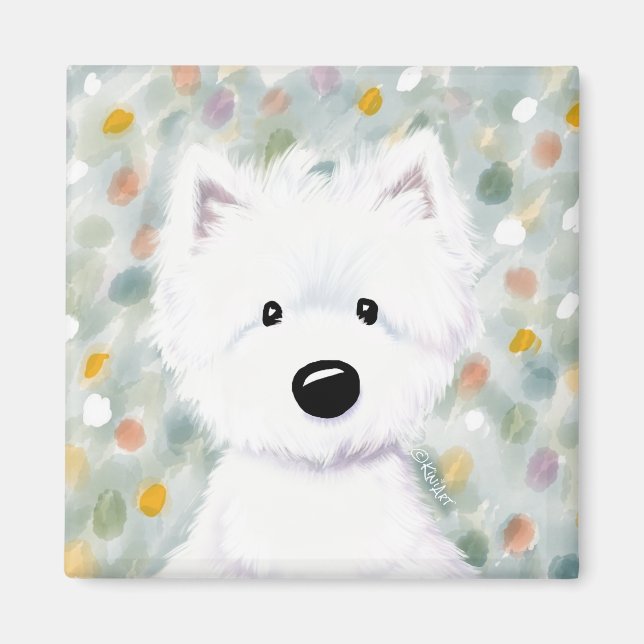 KiniArt Fluffy Westie Impressions  Magnet (Front)