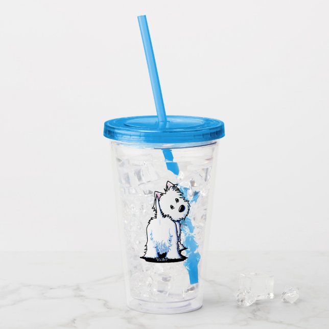 KiniArt Fluffybutt Westie Acrylic Tumbler (Front Ice)