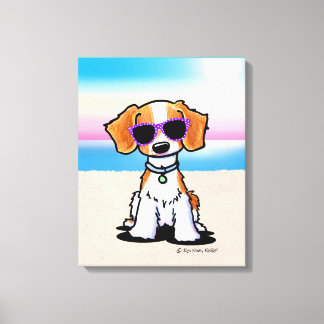 KiniArt French Brittany Dog Beach Canvas Print