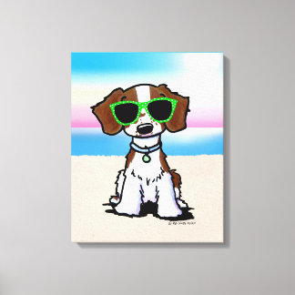 KiniArt French Brittany Dog Beach Canvas Print