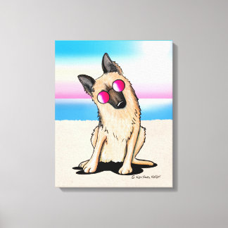 KiniArt German Shepherd Beach Canvas Print