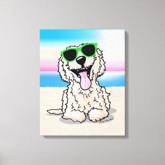 KiniArt Goldendoodle Dog Beach Canvas Print