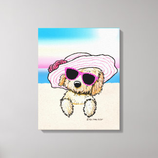 KiniArt Goldendoodle Dog Beach Canvas Print