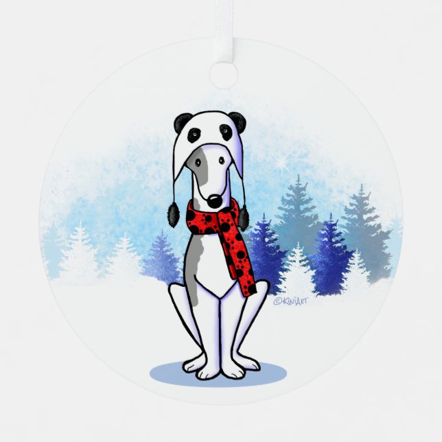 KiniArt Greyhound Metal Ornament (Front)