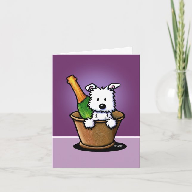 KiniArt Happy New Year Westie Thank You Card (Front)