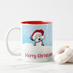 KiniArt Havanese Christmas Two-Tone Coffee Mug