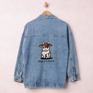 KiniArt Highland Cow Denim Jacket