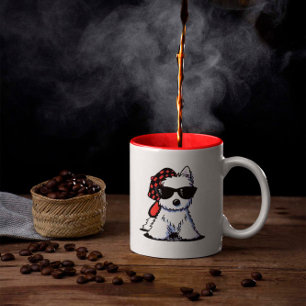 KiniArt Hip Hop Westie Two-Tone Coffee Mug