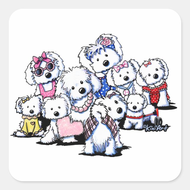 KiniArt International Women's Day Dogs Square Sticker (Front)