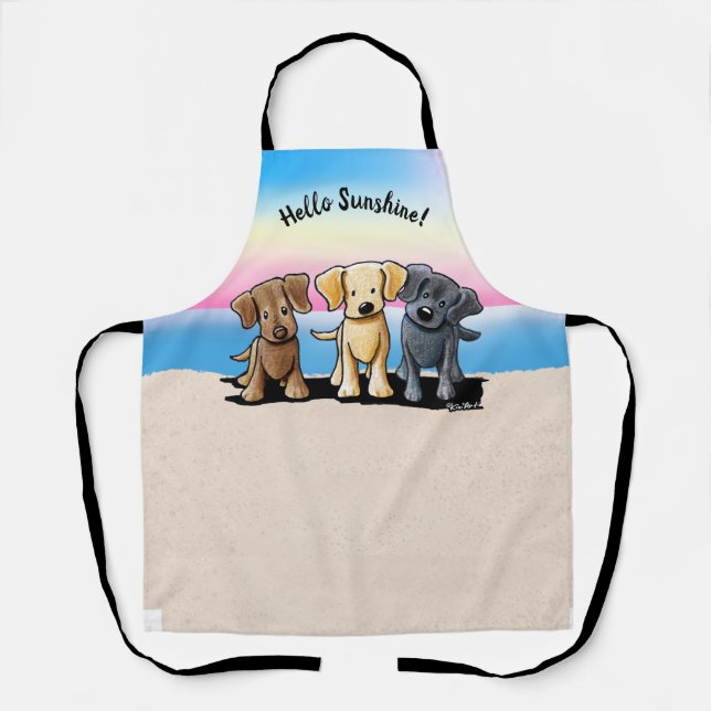 KiniArt Labrador Trio Apron  (Front)