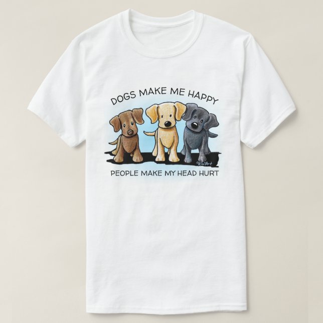 KiniArt Labrador Trio T-Shirt (Design Front)