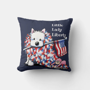 KiniArt Liberty Westie Portrait Cushion