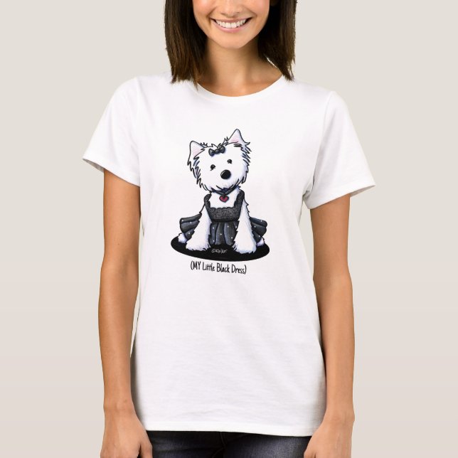 KiniArt Little Black Dress Westie T-Shirt (Front)