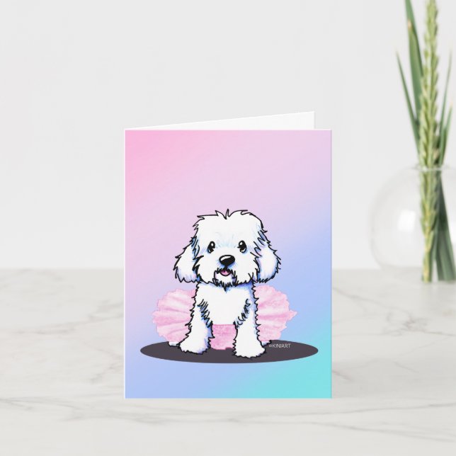 KiniArt Maltese In Tutu Card (Front)