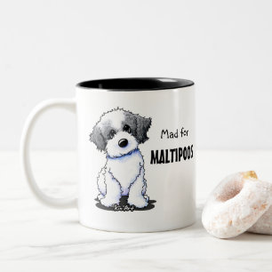 KiniArt Maltipoo Two-Tone Coffee Mug