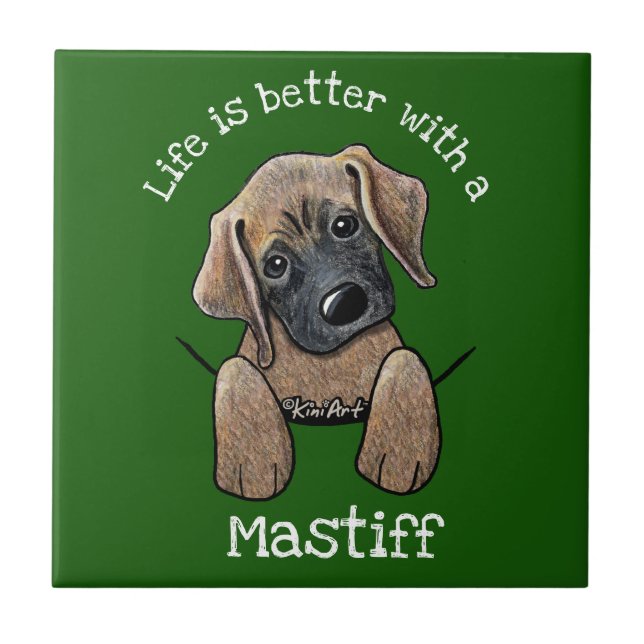 KiniArt Mastiff Puppy Tile (Front)