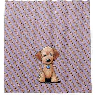 KiniArt Mini Goldendoodle Shower Curtain