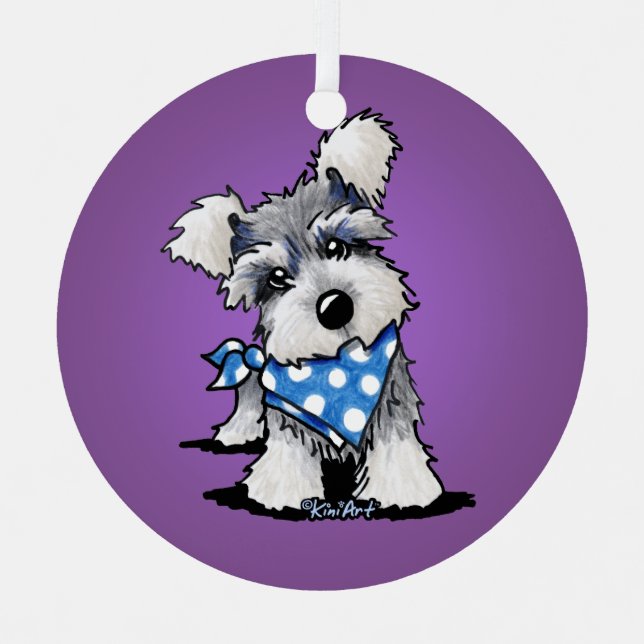 KiniArt Mini Schnauzer  Metal Tree Decoration (Front)