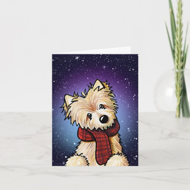 KiniArt Norwich Terrier Christmas Card (Front)