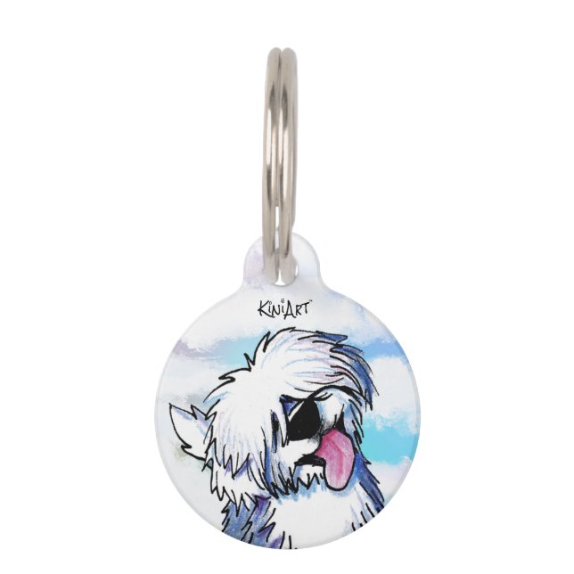 KiniArt Old English Sheepdog Pet ID Tag (Front)