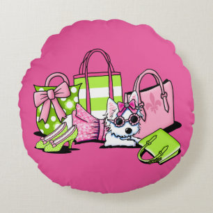 KiniArt Olivia Girlie Things Westie Round Cushion