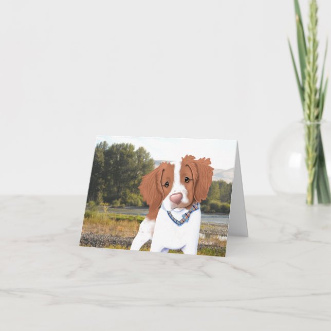 KiniArt Orange Brittany Card (Front)