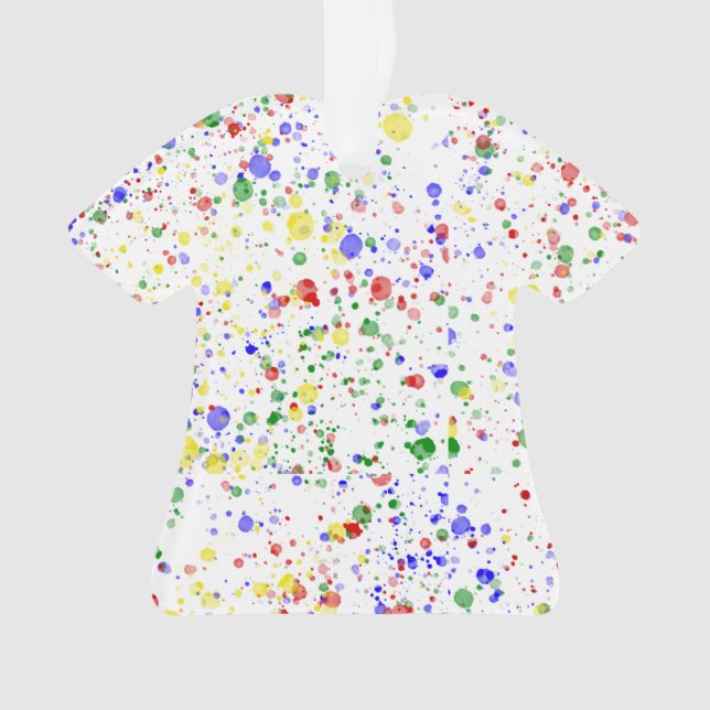 KiniArt Paint Splattered Painter's T-Shirt Ornament (Front)